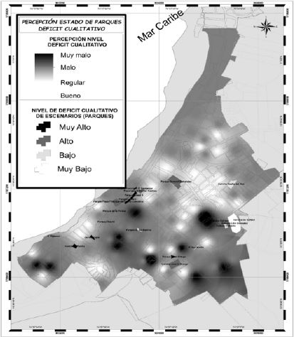 Mapa de percepci&oacute;n del estado de escenarios &ndash; d&eacute;ficit cualitativo