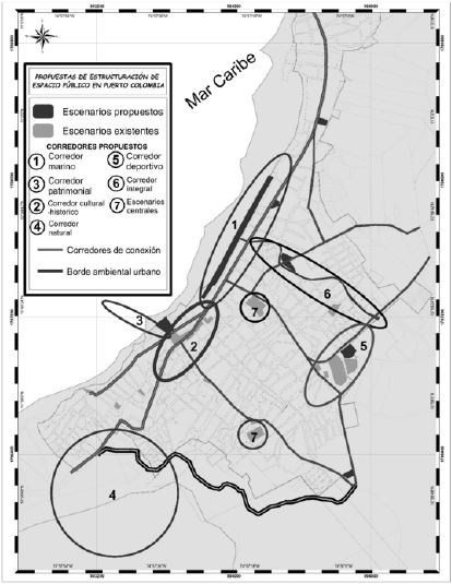 Estructuraci&oacute;n de espacio p&uacute;blico a partir del sistema existente y la incorporaci&oacute;n de nuevos escenarios