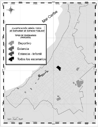 Mapa de clasificaci&oacute;n de espacio p&uacute;blico seg&uacute;n tipos de escenarios