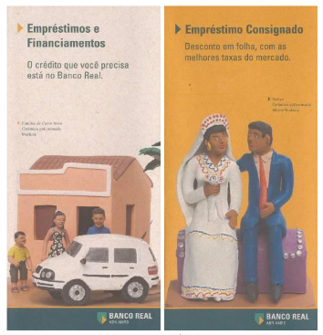 Frente dos folders que utilizam fotografias de pe&ccedil;as de Manoel Eud&oacute;cio e Marliete, respectivamente