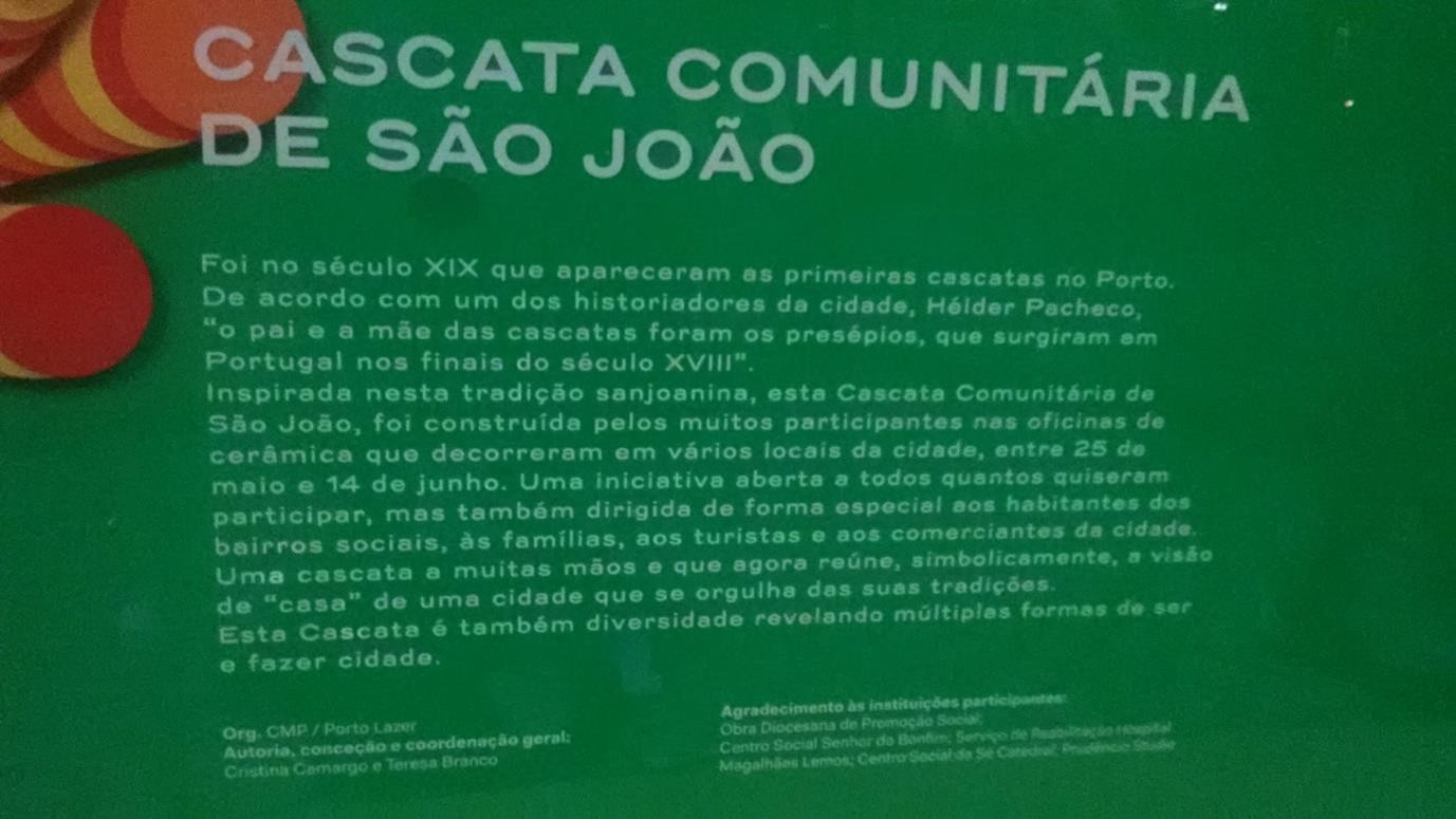 Informativo sobre a cascata comunitária de São João