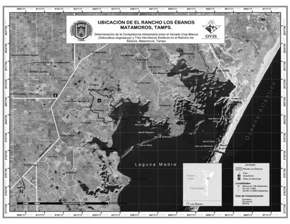 Localizaci&oacute;n de rancho Los &Eacute;banos, Matamoros, Tamaulipas.