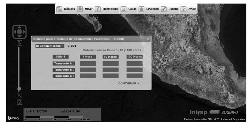 Visualización del SICCO v2.0 con interfaz WebMap.