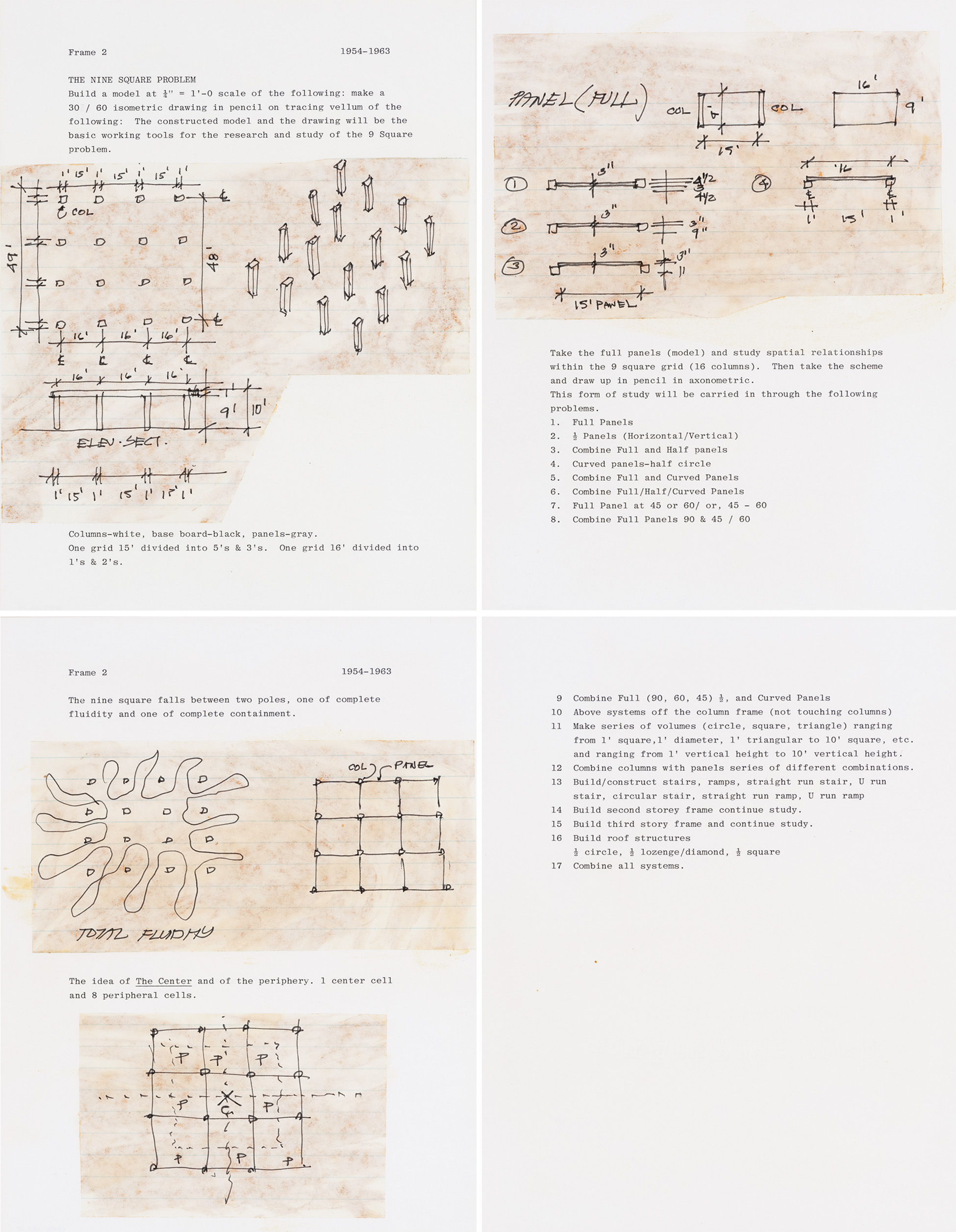 Enunciado del problema de los nueve cuadrados