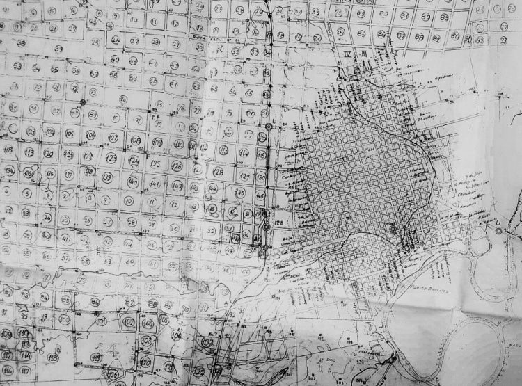 Fragmento del ?Plano de Nivelaci&oacute;n y Planimetr&iacute;a. Ejido de Gauleguay?