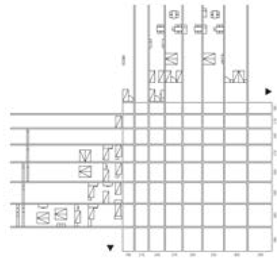 Tabla de estudio de espacios de J. Habraken