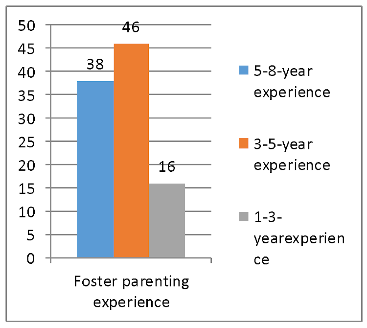 Percentage of foster families of the general population (N = 120) according to the parameter “foster parenting experience” (%)