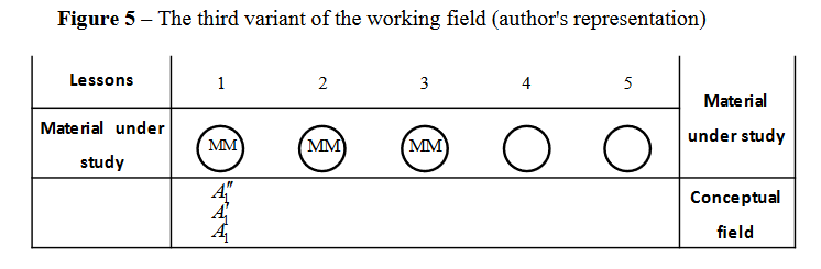 The third variant of the working field (author's representation)