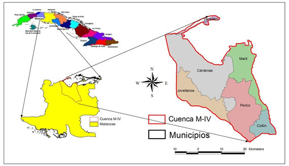 Figura 1. Ubicacin del rea de estudio (modificado de INRH, 1996).