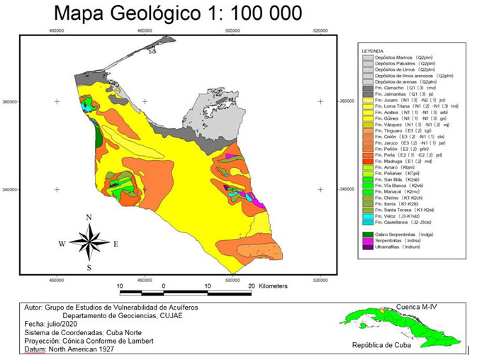Figura 2. Mapa geolgico de la Cuenca M-IV (modificado de IGP, 2016)