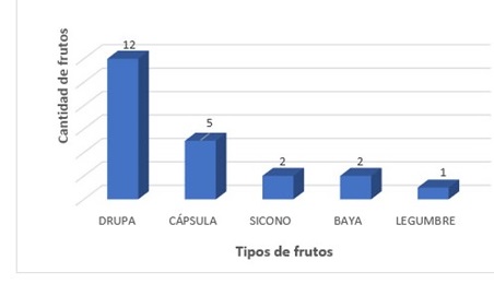 Figura 2. Uso de diferentes tipos de frutos por Amazona leucocephala