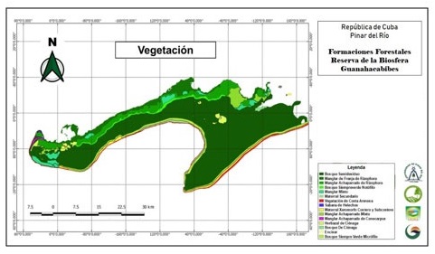 Figura 2. Mapa de formaciones forestales de la Reserva de la Biosfera Pennsula de Guanahacabibes.