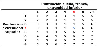 Tabla 11. Puntuaci�n final.