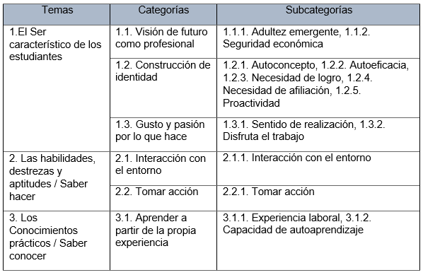 Tabla 1. Estructura de anlisis de la informacin