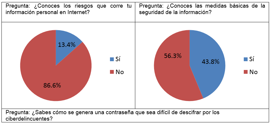 Figura 6: conocimientos sobre la seguridad de la informacin en internet de estudiantes de nivel medio superior.