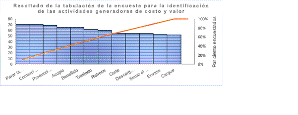 Figura 4. Criterios de trabajadores vinculados al �rea de producci�n sobre aquellas actividades generadoras de costo y valor en la cadena carb�n vegetal.