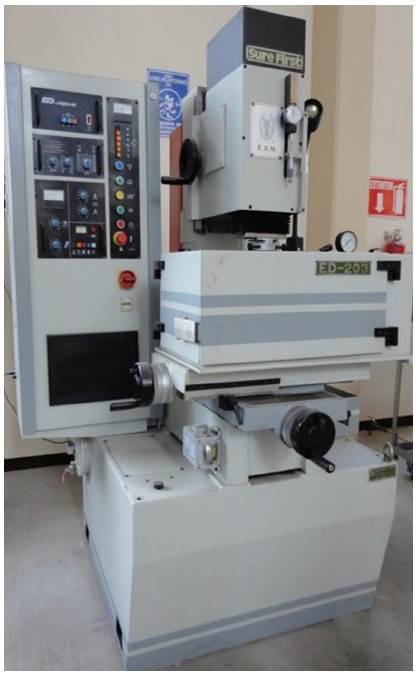 The used EDM machine.
