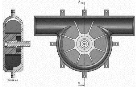 Cross section of the experimental turbine.