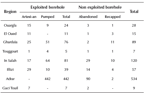 Water use and state of the Continental Intercalary borehole