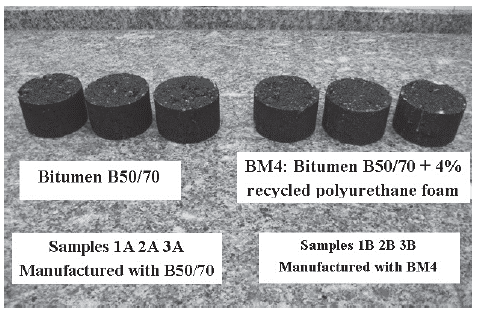AC16 surf S samples manufactured with bitumen B50/70 and bitumen BM4