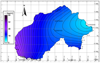 Rain intensity map.