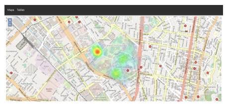 Application Agent (left: heat map; right: user detail table). 