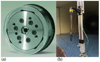 Test equipment: a) multi-axis force/torque sensor, b) Cobra probe 3D pulsating wind speed meter