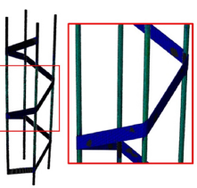 Yielding of the SST spacing of 5 when maximum load is attained. Black represents the yielded zone.