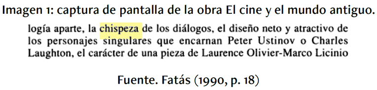 captura de pantalla de la obra El cine y el mundo antiguo