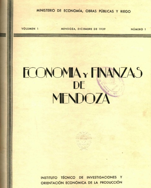 Primer ejemplar de la Revista Econom�a y Finanzas de Mendoza