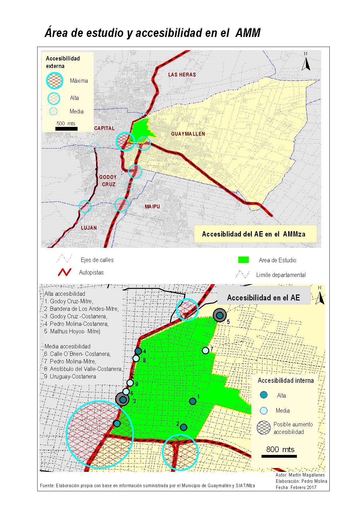 �rea de estudio y accesibilidad en el AMM.