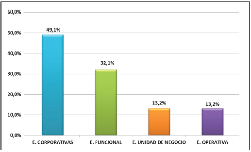 Niveles de las estrategias formuladas por la organizaci&oacute;n