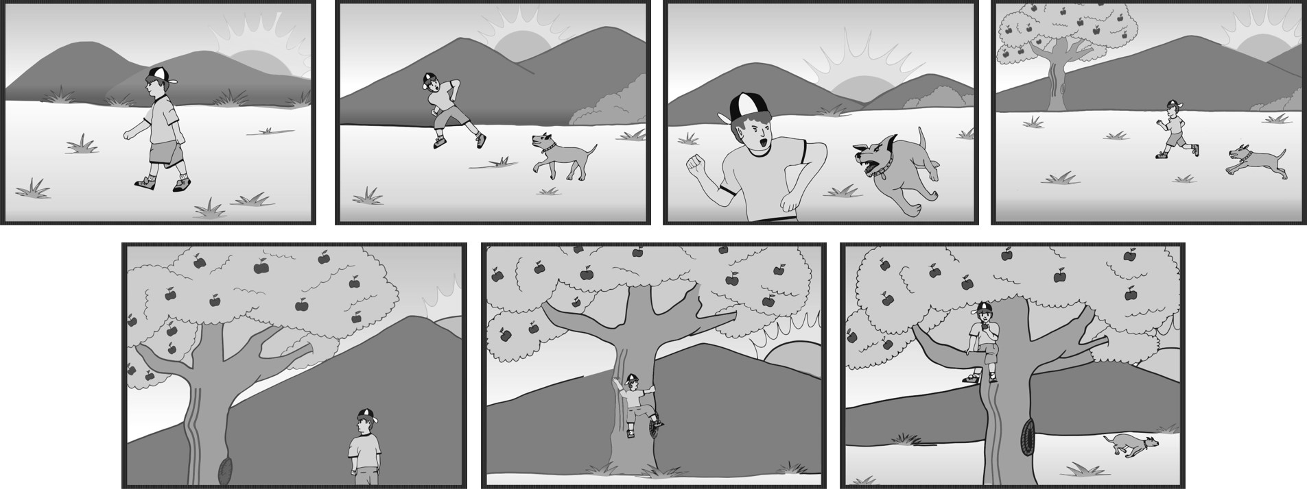 Illustrations used in the Role-taking task (RTT).