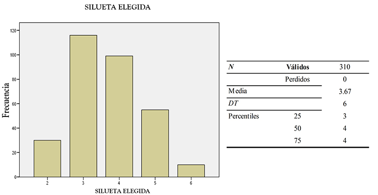 Silueta elegida
como propia por el total de la muestra