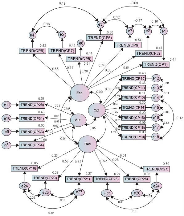 Modelo Confirmatorio AFC (modelo de medida 4)