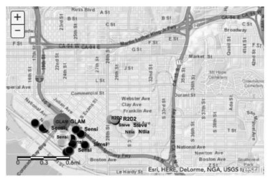 Map of air quality data published on news site