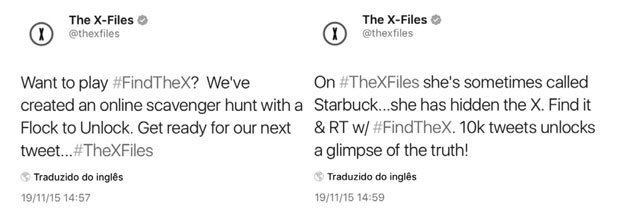 Posts made by the show’s official Twitter page during #FindTheX