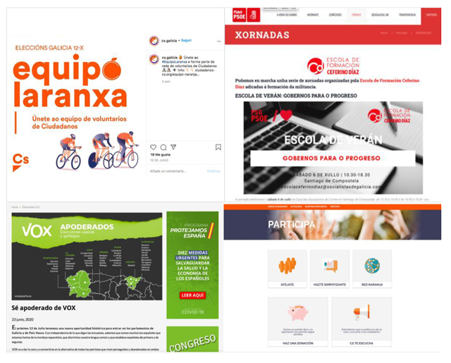 Comunidades virtuales promocionadas por los partidos políticos