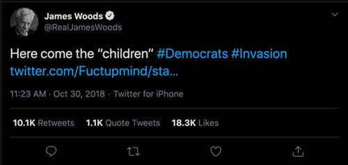 Trino con mayor amplificaci&oacute;n de la cuenta @RealJamesWoods