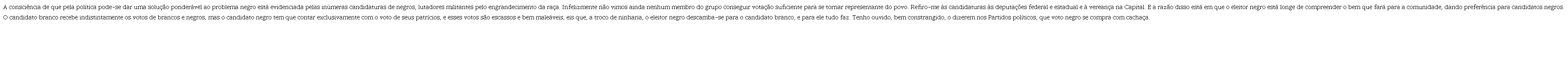Arregimenta&ccedil;&atilde;o eleitoral no meio negro - Parte I