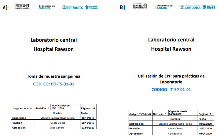 Documentos pertenecientes al Sistema documental del Laboratorio del Hospital Rawson