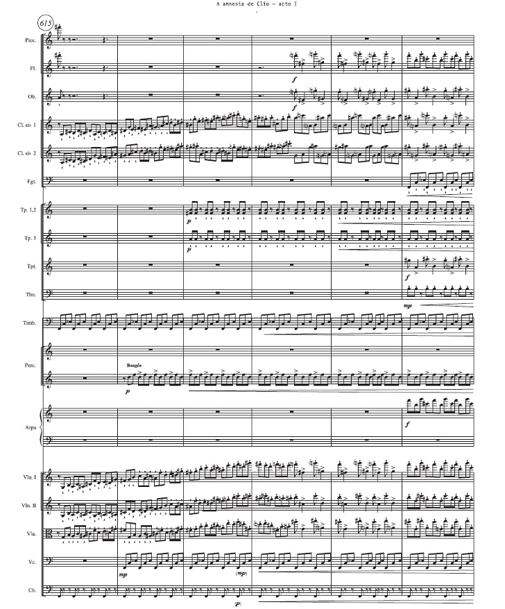 Detalle de la escritura orquestal en el Acto I