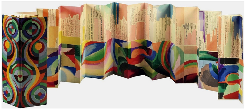 Delaunay, Sonia, sobre o poema 
							La prose du transsib&eacute;rien et de la petite Jehanne de France, de Blaise Cendrars, 1913
						