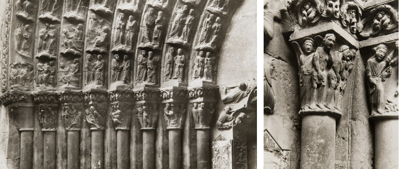 Capiteles. Puerta del Juico de la Catedral de Tudela. Navarra.