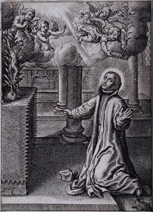 Gravura de São Luís Gonzaga. Sem autor. Sem data