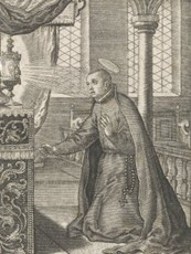 Gravura de São Estanislau Kostka. Philip Sadeler. 1625