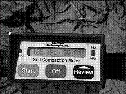 Detalle del display del penetrómetro.