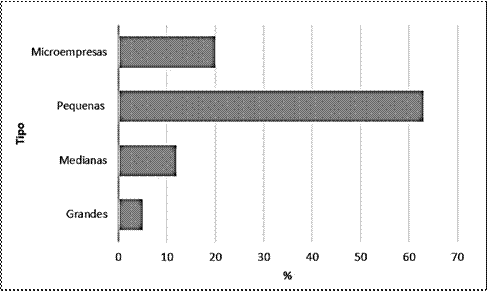 Tipos de empresas participantes en la cadena de valor del tomate de &aacute;rbol.