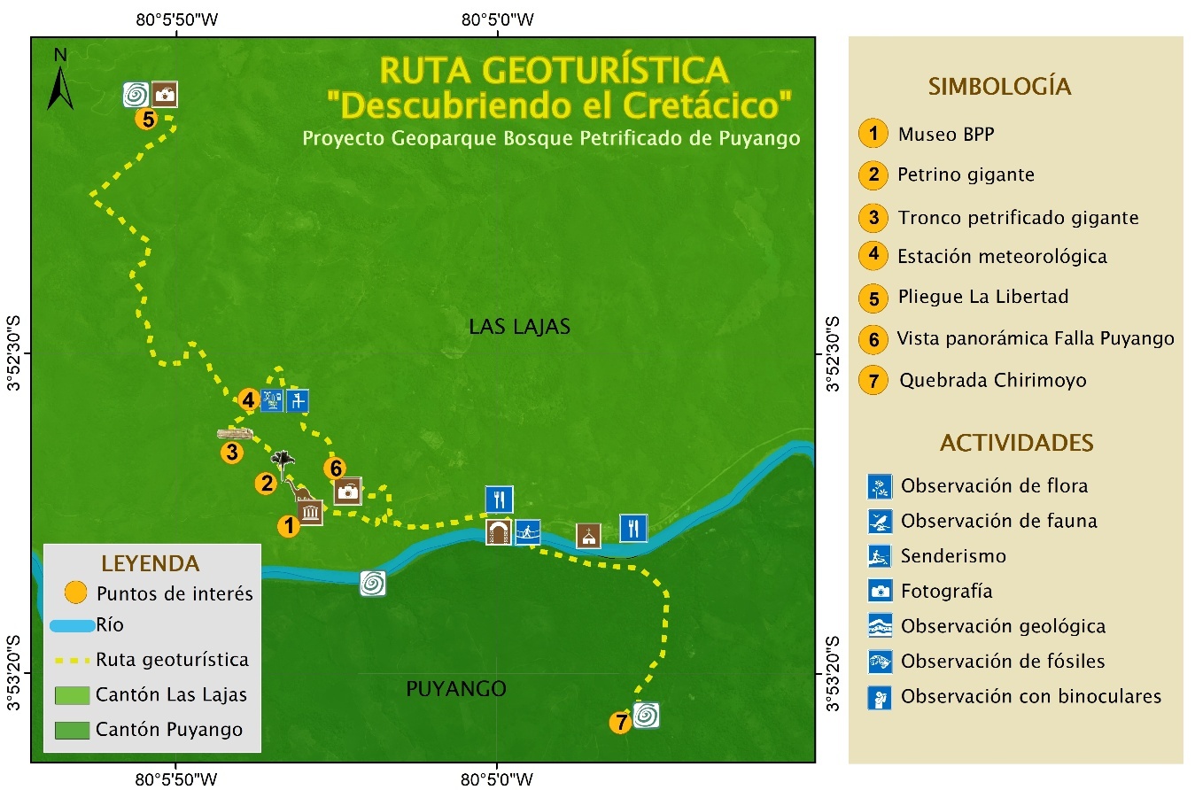 Mapa de ruta geotur�stica cient�fica.