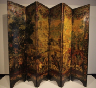 Imagen 2. Biombo siglo XVII, Museo Regional Cuauhn&aacute;huac, Palacio de Cort&eacute;s.